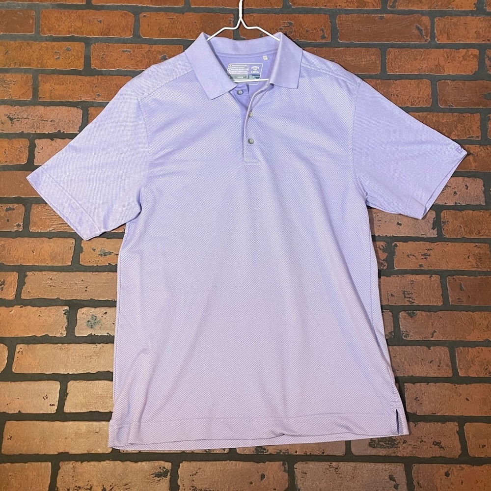 Cutter & Buck Men's L‎ Purple Drytec Luxe Breathable Nanotex Polo